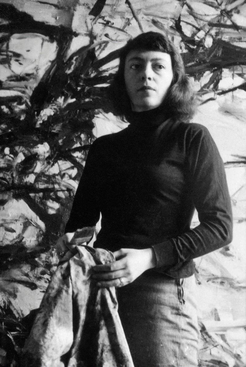 琼·米歇尔在其纽约圣马可广场的工作室，1957年,卓纳画廊 | 纽约 | 琼·米歇尔（Joan Mitchell）：我将风景寄于心,米歇尔,卓纳,Joan,Mitchell,遗产,基金会,纽约琼,画板,绘画,米歇尔基金会