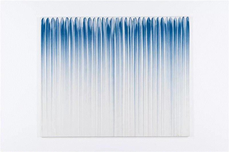 李禹焕，《从线开始》，布面胶和矿物颜料，130×163cm，1975。图片来源于私人收藏。,李禹焕也来了！,李禹焕,物派,美术馆,伊夫,绘画,克莱因,日本,凡尔赛宫,石头,亚洲