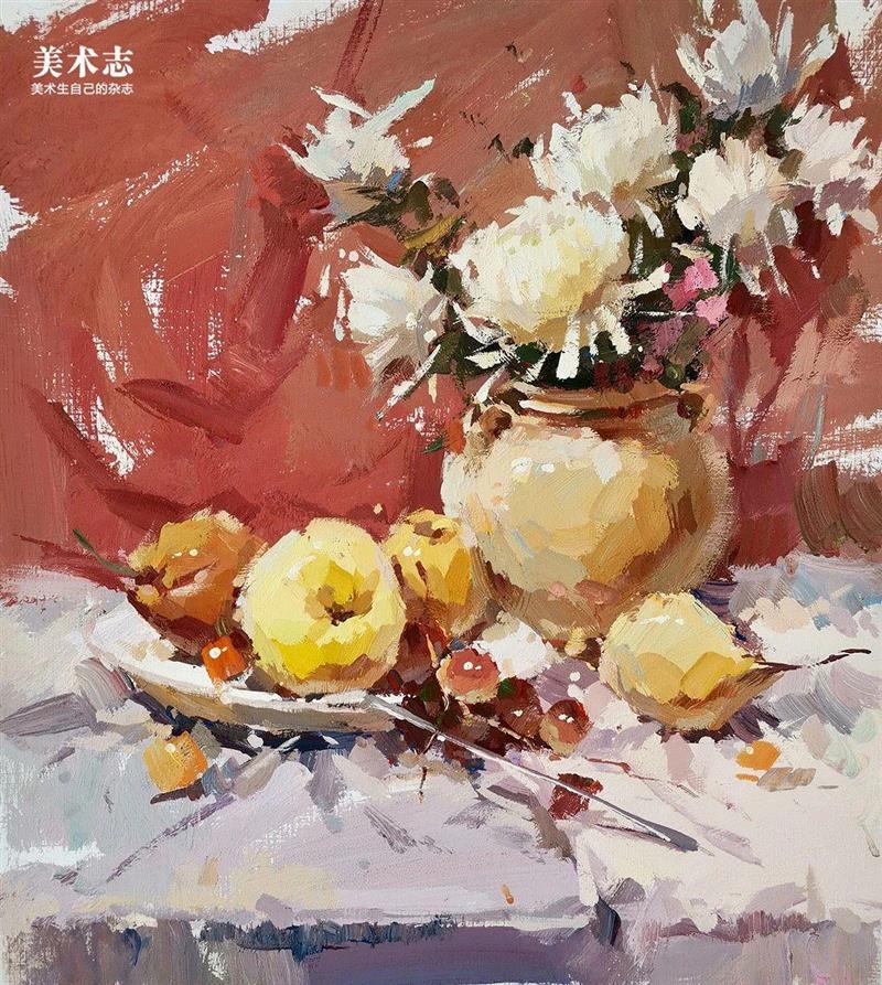 画面松动自然,很有味道!—— 孙致远,孙致远,孙老师,颜料,小志,色调,同学们,静物,美院,物体,基调