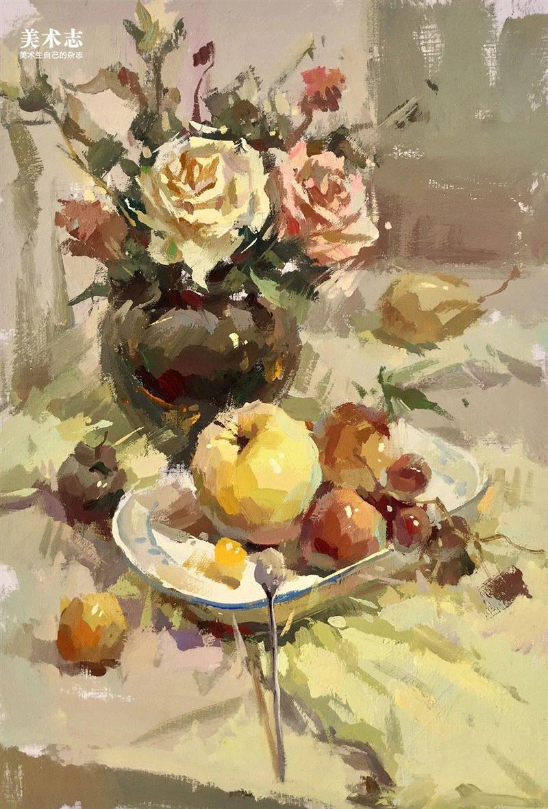 画面松动自然,很有味道!—— 孙致远,孙致远,孙老师,颜料,小志,色调,同学们,静物,美院,物体,基调