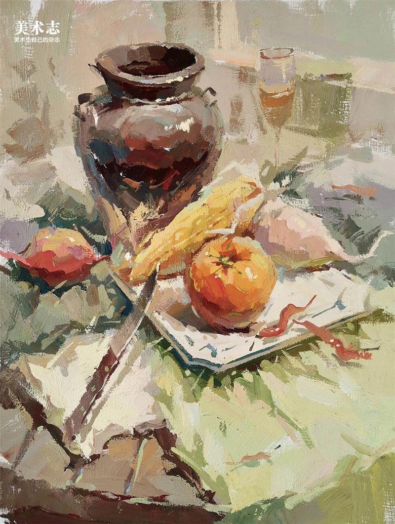 画面松动自然,很有味道!—— 孙致远,孙致远,孙老师,颜料,小志,色调,同学们,静物,美院,物体,基调
