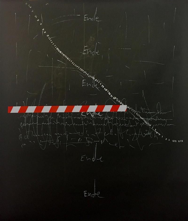 I，Marker and tape on paper 纸上马克笔和胶带，160 x 150 cm，2
