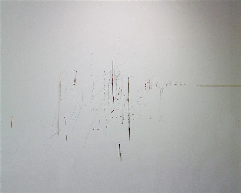 REFRAIN，marker and tape on wall 墙上胶带和马克笔，2019,薇罗妮卡·威戈（Veronika Wenger）| “风格派及未来”参展艺术家,风格派,Wenger,薇罗妮卡·威戈,马克笔,丝线,荷兰,华侨城,美术馆,Boxes,胶带