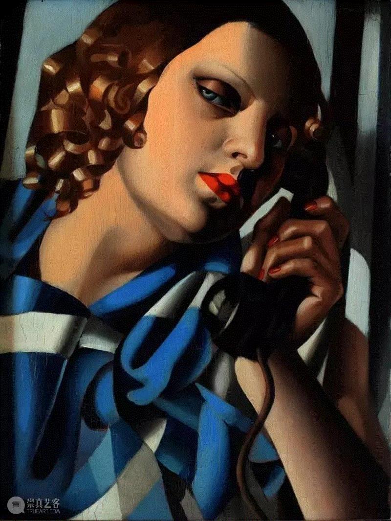 塔玛拉《Le téléphone II》，1930年,麦当娜视她为偶像，她的画散发着欲望和野心，立誓一生只过奢华的生活,麦当娜,偶像,塔玛拉,丈夫,德兰陂,巴黎,美貌,上流社会,俄国,情人