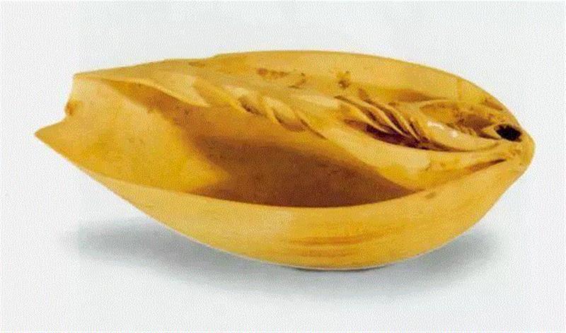 河南省偃师市杏园村出土的鹦鹉杯，高2.5厘米、口径12.5-4.7厘米，现藏中国社会科学院考古研究所,器物丨鹦鹉螺杯，欧洲皇室的奢华器皿！,鹦鹉螺杯,器物,皇室,器皿,鹦鹉螺,鹦鹉杯,贝壳,荷兰,空腔,里面