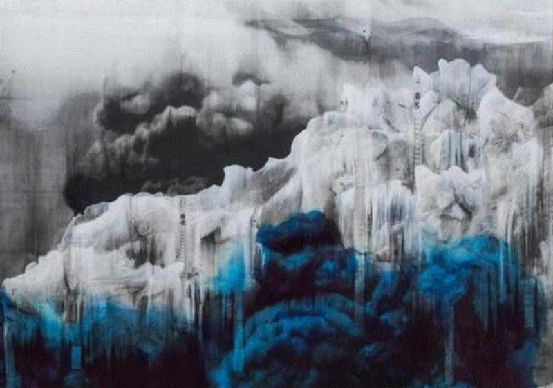 ▲ 劳娜·辛普逊（Lorna Simpson），《冰4号》（Ice 4），2018，墨水 丙烯 石膏