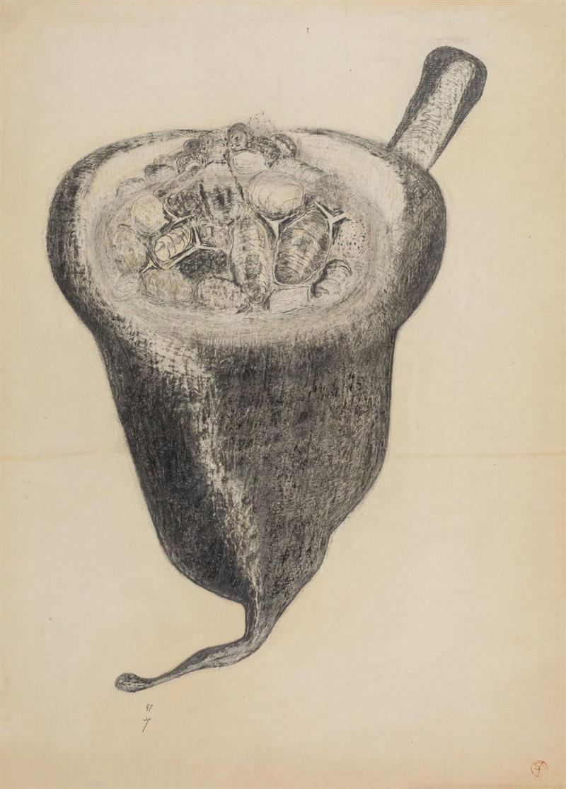 孔千 《药》 1997 纸本素描 61.2×44.3cm,时代的异象：孔千的素描之路（1973-2019）| 蜂巢北京 展览预告