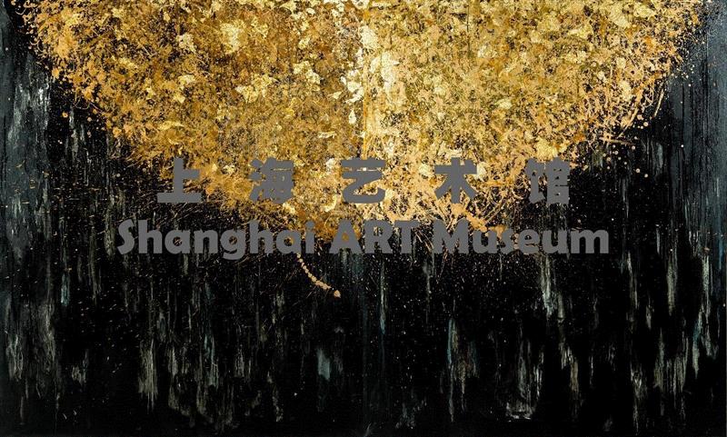 金色的太阳 2018 油画颜料，帆布，铜金箔，金箔，漆 180x300cm,【基地服务】为“梦织中国——乌克兰国际艺术大展”展品保驾护航,乌克兰,基地,艺术品,雕塑,上海艺术馆,Lumina,雕塑家,油画,金箔,大理石