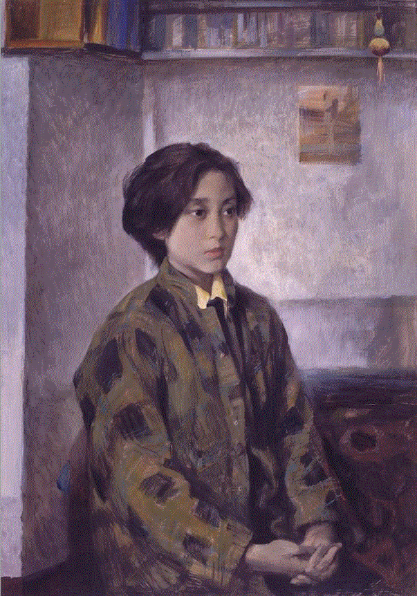 花棉袄 Printing Coat,水粉 gouache,79x55cm,1989,Gong Lilong’s Painting Journey & Historical Context