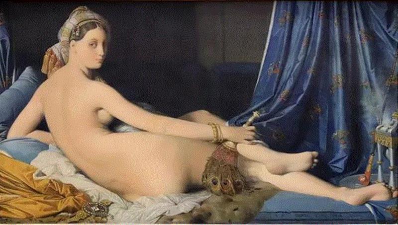但在马蒂斯的这幅《黑色椅子上的宫女》中，尽管画中戴着头巾的女子，也来自神秘东方——她是土耳其末代皇帝