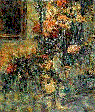任薇音《瓶画》34x29cm 1989 鸿美术馆藏（首次展出）,【意象江南】张立行 | 他曾经做了17年鞋匠，但最不舍的是手中那支画笔,江南,意象,张立行,鞋匠,手中,任微音,油画,油画家,刘海粟美术馆,油彩