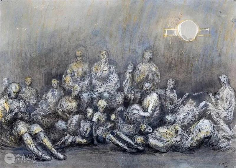 亨利·摩尔:雕塑纯粹是一种对形式和形状的兴趣,雕塑,亨利·摩尔,摩尔,亨利,佩利格林,伦敦,英国,具象,素描,防空洞