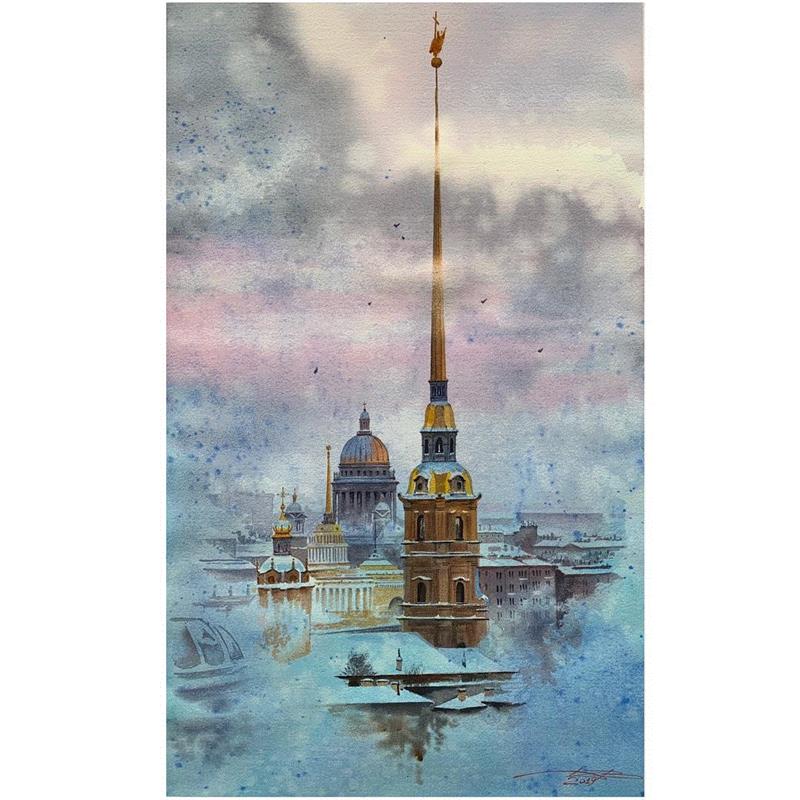 水彩居然画得这么气势磅礴，厉害！,水彩,dubovoy,END