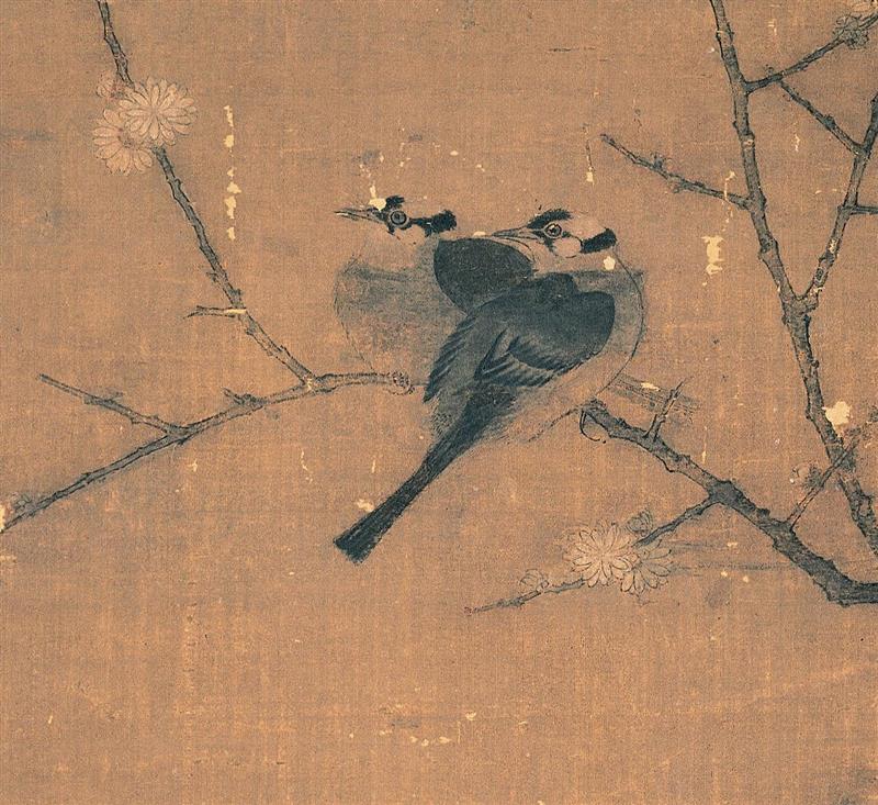 《腊梅山禽图》局部,宋徽宗：画个鸟啊,宋徽宗,画中,天下,赵佶,听琴图,一人,琴音,五色鹦鹉图,竹禽图,辽国