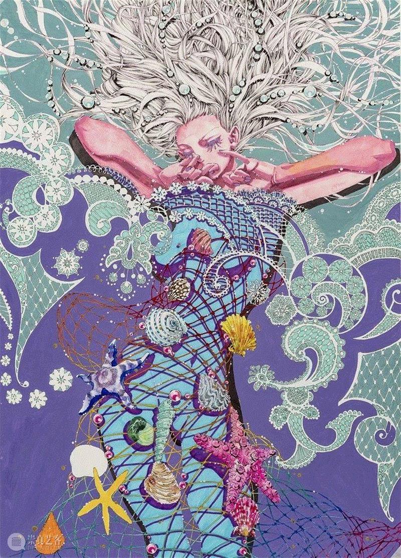 苏泽睿  《海之言》,【IFA-时尚艺术季】“第二届中国时装画大展”绽放武汉时尚艺术季，有你好看！,时尚,时装,艺术季,IFA,湖北美术学院,湖北省文学艺术界联合会,unit,美术馆,开幕式,地点