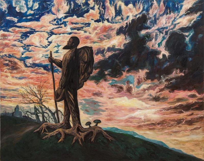《斜阳》,160 x 200 cm,布面油画,2018,唐人香港 | 秦琦全新个展“夜来香”4月26日呈现,秦琦,夜来香,香港,唐人,油画,异域风情,canvas,崔灿灿,April,殖民地