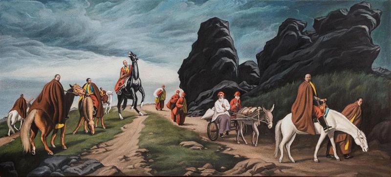 Long&nbsp;Journey,&nbsp;100 x 220&nbsp;cm, oil on 