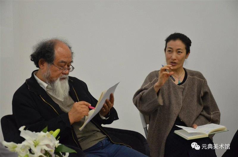 靳希平教授与中国社会科学院哲学所学者 王歌,【元典?活动现场】第五次禅与哲学之对话：识-相,元典,秦玉芬,元典美术馆,教授,靳希平,北京大学哲学系,隆藏法师,装置,现象学,声响