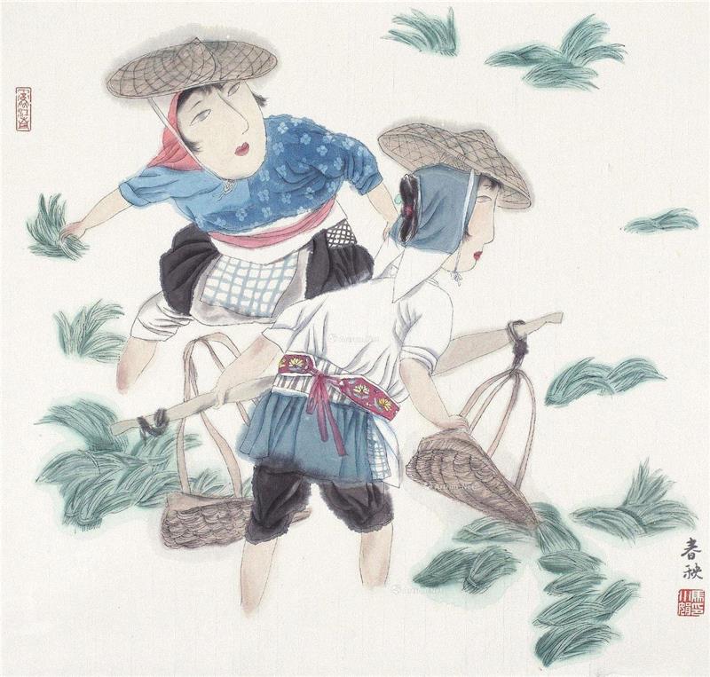 敬华2011年秋拍 《马小娟 春秧》,今日谷雨丨关于谷雨的谚语你知道几句?,谚语,敬华,棉花,新茶,玉露琼浆,前后,地瓜,时机,谷雨茶,节气