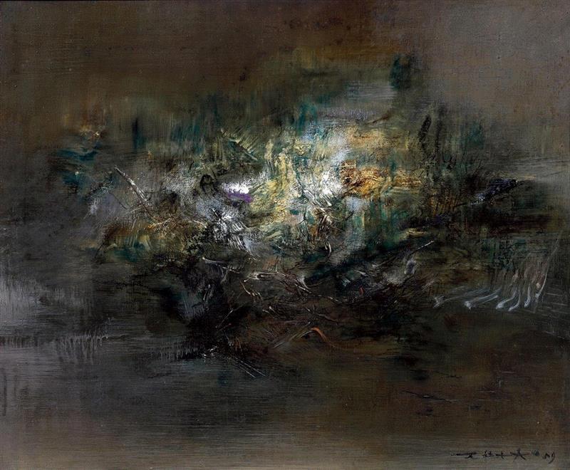 【嘉德春拍】现代艺术专题：赵无极,赵无极,嘉德,版画,狂草,水墨,纸本,抽象表现主义,黄色,视线,巴黎