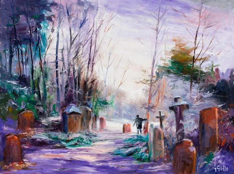 绘画丨这些风景画就像电影里的场景,电影,绘画,George,Gallo,加洛,上方,右上,乔治,纽约州,切斯特港