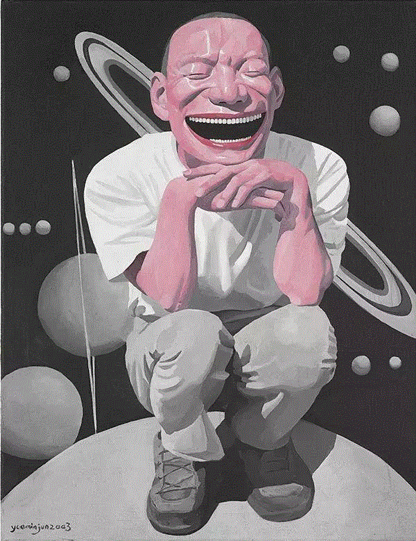 岳敏君《宇宙》,人类首张黑洞照片公布，艺术和太空究竟有什么关系？,太空,黑洞,宇宙,地球,外星,生物,月球,行星,外星人,星空