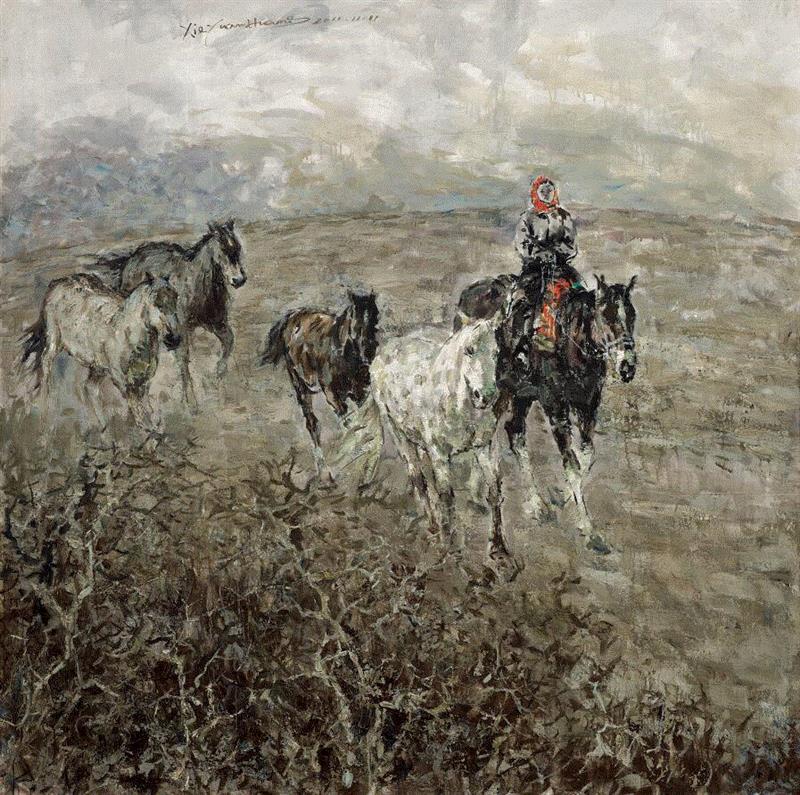 牧归  180cm×180cm  2011年,