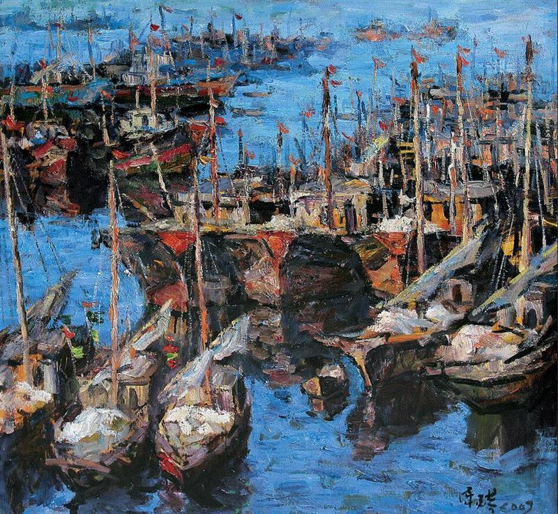 三亚港之一  81cm×81cm  2007年,