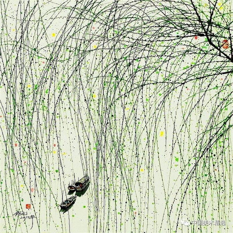 这不是吴冠中作品,吴冠中,汪钰元,江南,颜色,绘画,孤岛,刘禹锡,美人,桥上,今朝