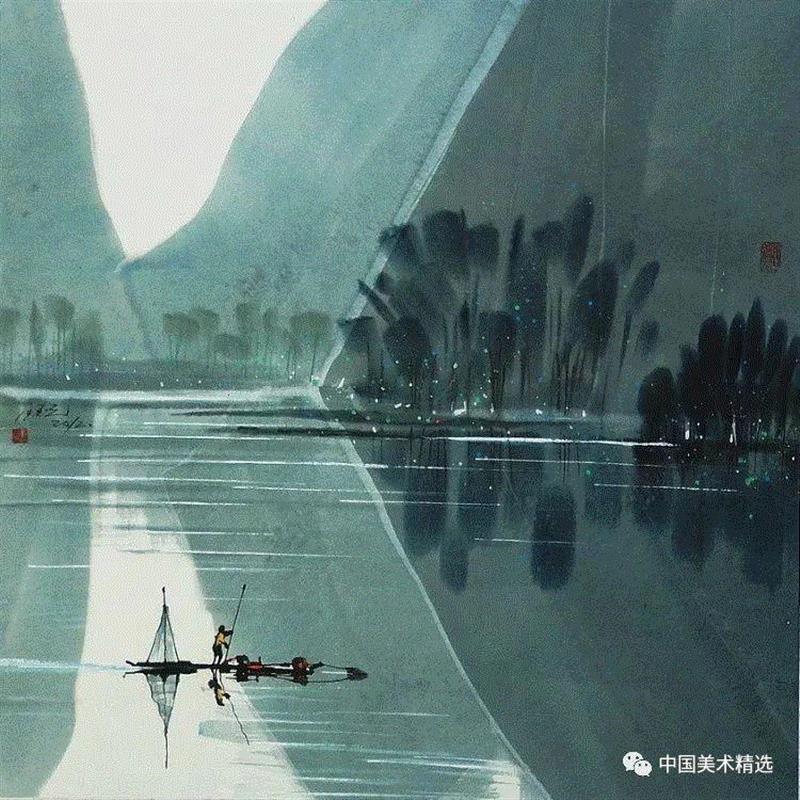 这不是吴冠中作品,吴冠中,汪钰元,江南,颜色,绘画,孤岛,刘禹锡,美人,桥上,今朝