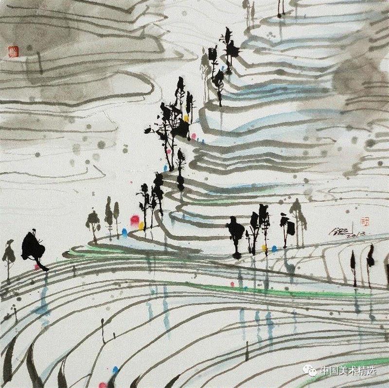 这不是吴冠中作品,吴冠中,汪钰元,江南,颜色,绘画,孤岛,刘禹锡,美人,桥上,今朝