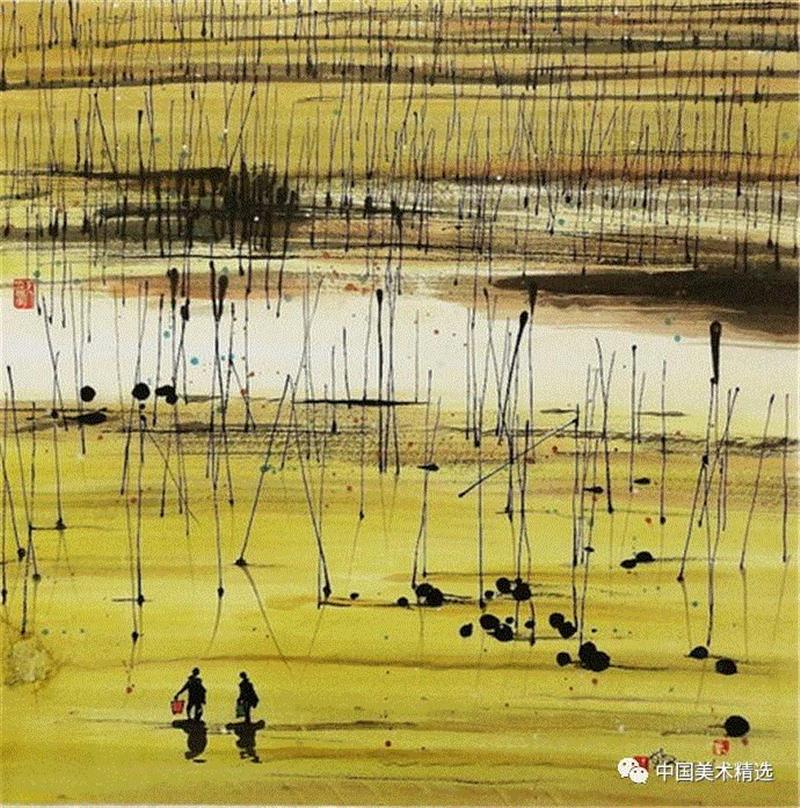 这不是吴冠中作品,吴冠中,汪钰元,江南,颜色,绘画,孤岛,刘禹锡,美人,桥上,今朝