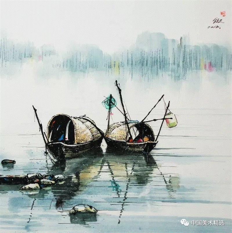 这不是吴冠中作品,吴冠中,汪钰元,江南,颜色,绘画,孤岛,刘禹锡,美人,桥上,今朝
