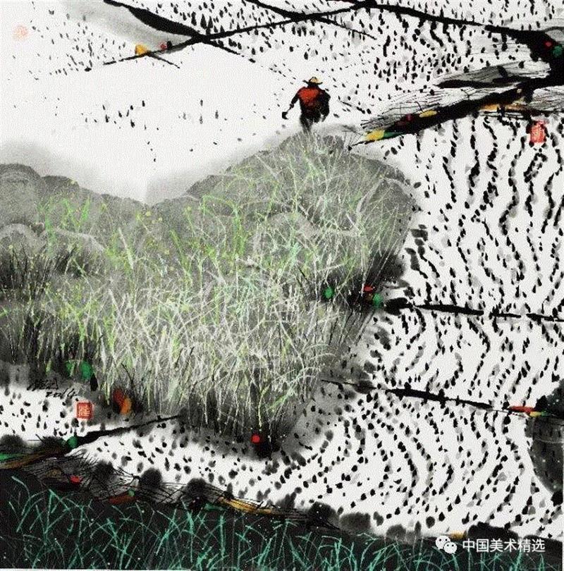 这不是吴冠中作品,吴冠中,汪钰元,江南,颜色,绘画,孤岛,刘禹锡,美人,桥上,今朝