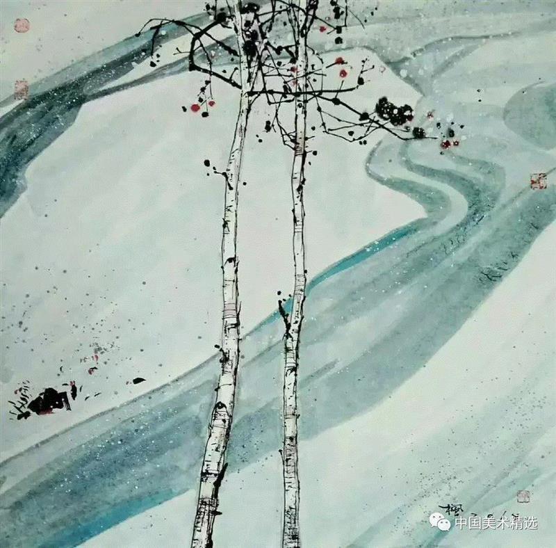 这不是吴冠中作品,吴冠中,汪钰元,江南,颜色,绘画,孤岛,刘禹锡,美人,桥上,今朝