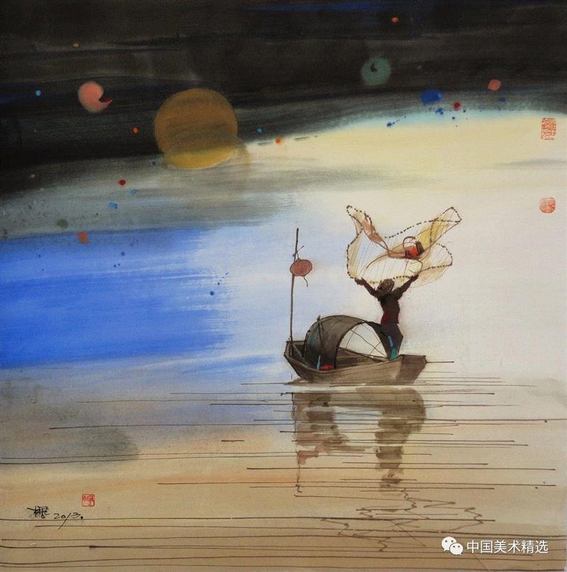这不是吴冠中作品,吴冠中,汪钰元,江南,颜色,绘画,孤岛,刘禹锡,美人,桥上,今朝