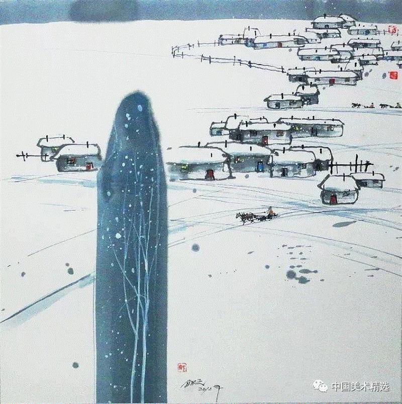 这不是吴冠中作品,吴冠中,汪钰元,江南,颜色,绘画,孤岛,刘禹锡,美人,桥上,今朝