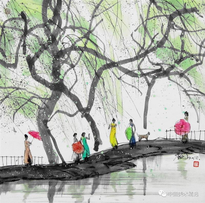 这不是吴冠中作品,吴冠中,汪钰元,江南,颜色,绘画,孤岛,刘禹锡,美人,桥上,今朝