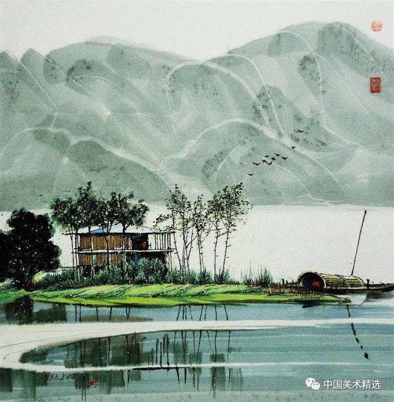 这不是吴冠中作品,吴冠中,汪钰元,江南,颜色,绘画,孤岛,刘禹锡,美人,桥上,今朝