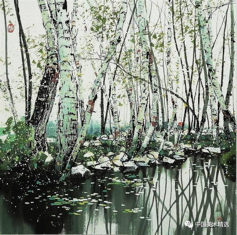 这不是吴冠中作品,吴冠中,汪钰元,江南,颜色,绘画,孤岛,刘禹锡,美人,桥上,今朝