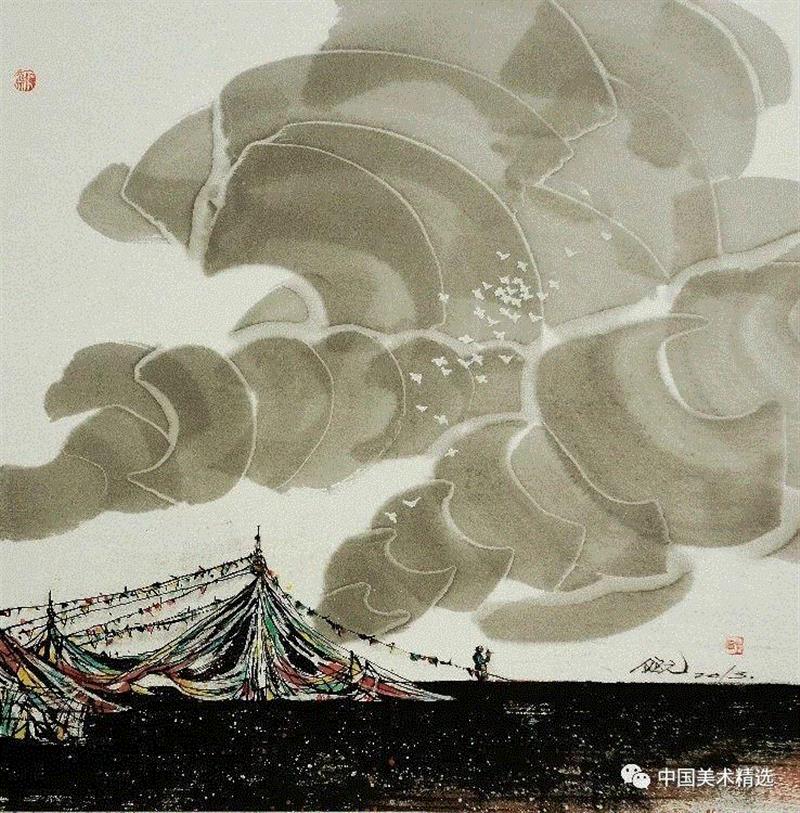 这不是吴冠中作品,吴冠中,汪钰元,江南,颜色,绘画,孤岛,刘禹锡,美人,桥上,今朝