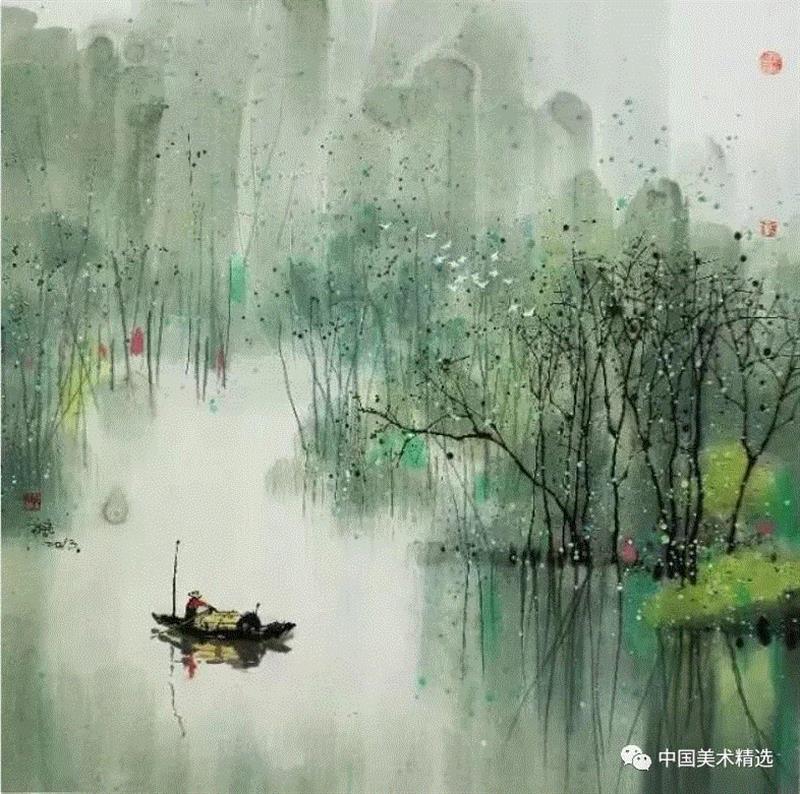 这不是吴冠中作品,吴冠中,汪钰元,江南,颜色,绘画,孤岛,刘禹锡,美人,桥上,今朝