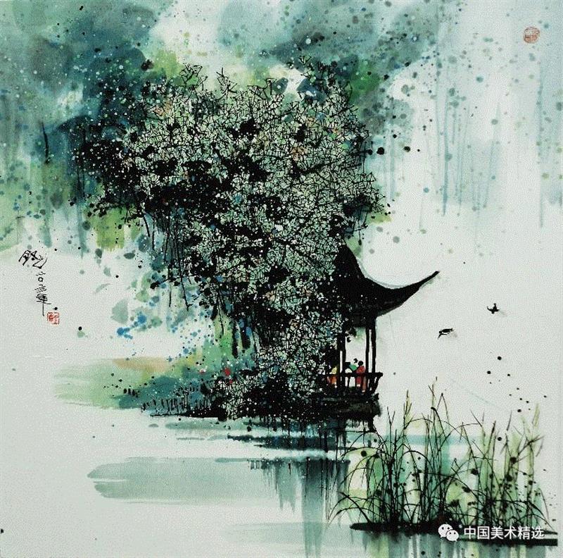 这不是吴冠中作品,吴冠中,汪钰元,江南,颜色,绘画,孤岛,刘禹锡,美人,桥上,今朝