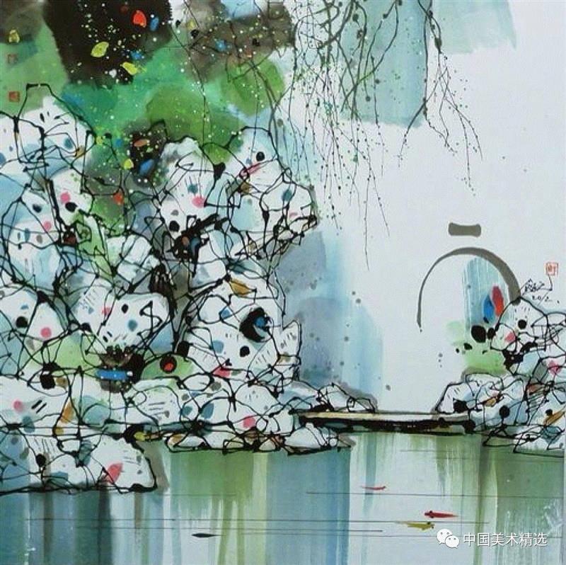 这不是吴冠中作品,吴冠中,汪钰元,江南,颜色,绘画,孤岛,刘禹锡,美人,桥上,今朝
