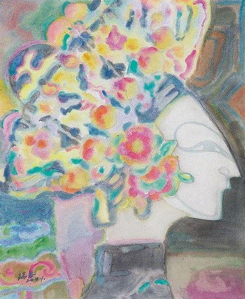 《绝代风华·一》41×32 cm&nbsp; 水彩&nbsp; 2012年,《瑞容沉春》明天开幕！！！,瑞容沉春,水彩,绝代风华,丝网,版画,雁荡山,直径,图案,油画,材料