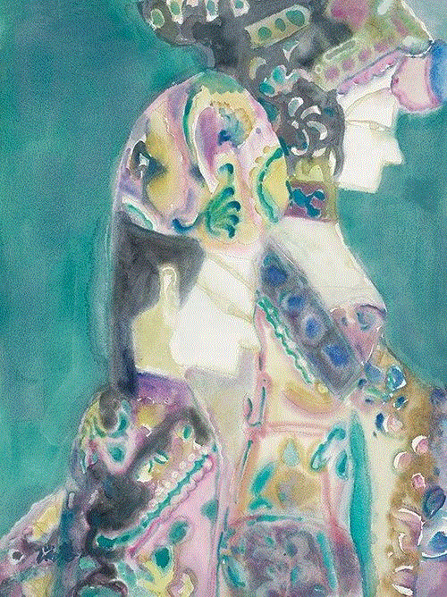 《绝代风华·六》63×47 cm&nbsp; 水彩&nbsp; 2012年,《瑞容沉春》明天开幕！！！,瑞容沉春,水彩,绝代风华,丝网,版画,雁荡山,直径,图案,油画,材料