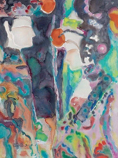 《绝代风华·七》63×47 cm&nbsp; 水彩&nbsp; 2012年,《瑞容沉春》明天开幕！！！,瑞容沉春,水彩,绝代风华,丝网,版画,雁荡山,直径,图案,油画,材料