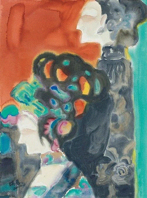 《绝代风华·八》63×47 cm&nbsp; 水彩&nbsp; 2012年,《瑞容沉春》明天开幕！！！,瑞容沉春,水彩,绝代风华,丝网,版画,雁荡山,直径,图案,油画,材料
