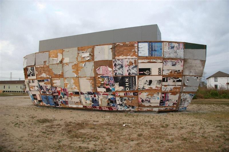 Mark Bradford, Mithra, Plywood, shipping container