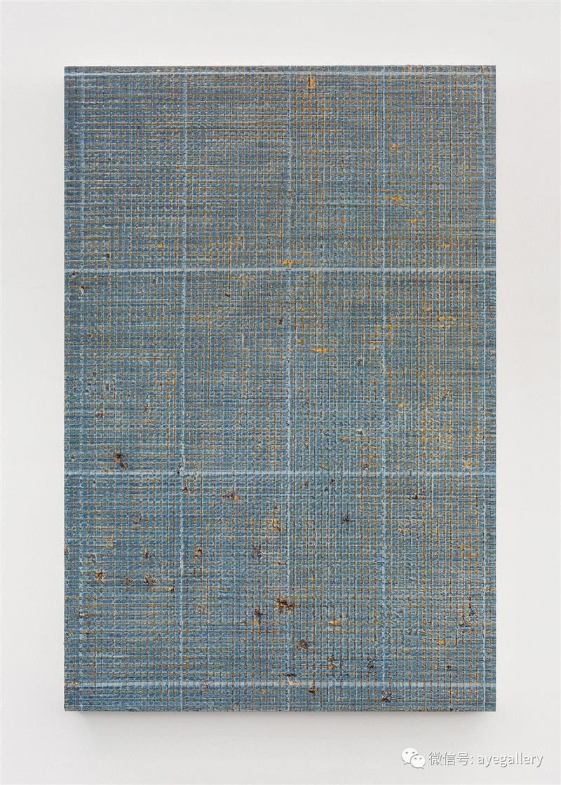 四条细线 - 蓝橘 1 / 布面油画 / 150x100cm / 2018,【AYE画廊 | 艺术家】迟群,迟群,AYE,颜色,油画,新作,一条线,框架,四条线,阅历,山东
